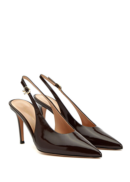 Bordo Deri Topuklu Ayakkabı - Görsel 3