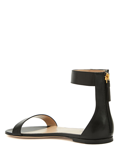 Siyah Kadın Deri Sandalet - Görsel 4