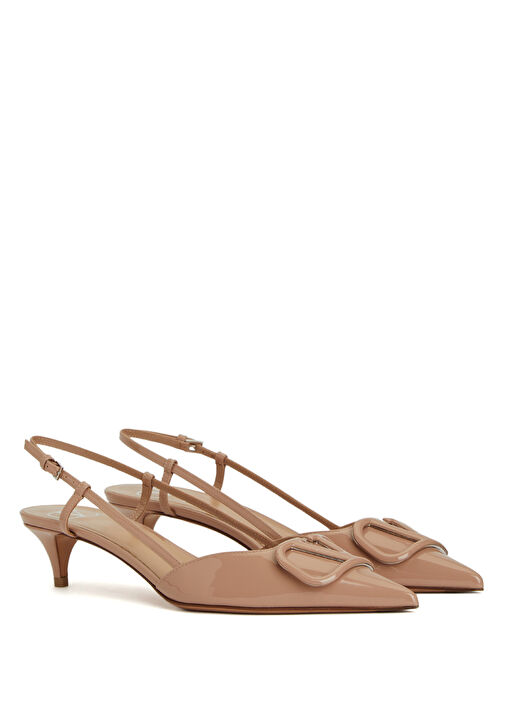 VLogo Pudra Deri Topuklu Ayakkabı - Görsel 3