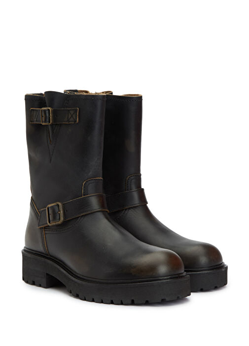 Tait Koyu Kahverengi Erkek Deri Bot - Görsel 3