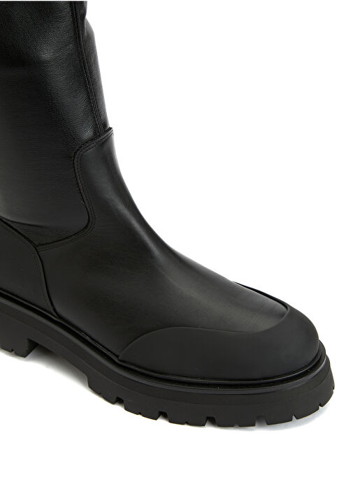Siyah Kadın Deri Streç Çizme - Görsel 7