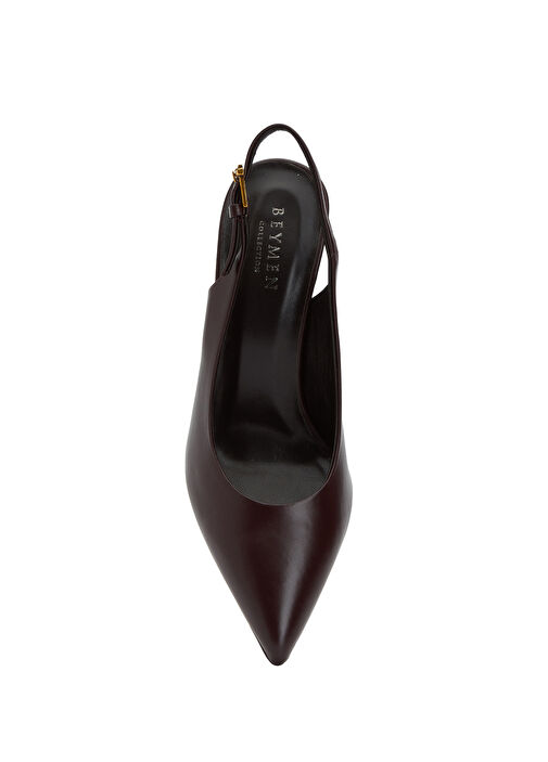 Beymen Collection Beymen Collection Essential Koyu Kahverengi Deri Topuklu Ayakkabı Basketbol Ayakkabıları | Beymen Koyu Kahverengi - 5. görsel