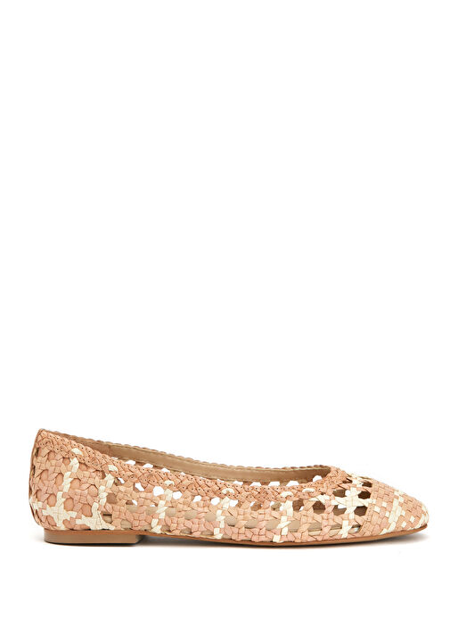 Beyaz Bej Deri Babet - Görsel 2