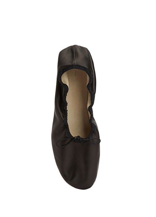 Round Siyah Deri Babet - Görsel 5