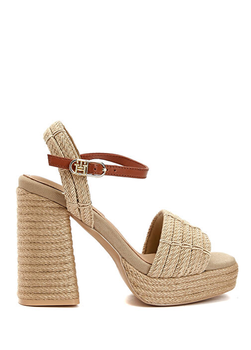 Bej Platformlu Topuklu Sandalet - Görsel 2