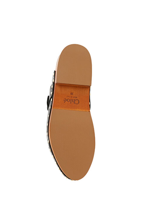 Jeannette Siyah Kadın Deri Terlik - Görsel 6