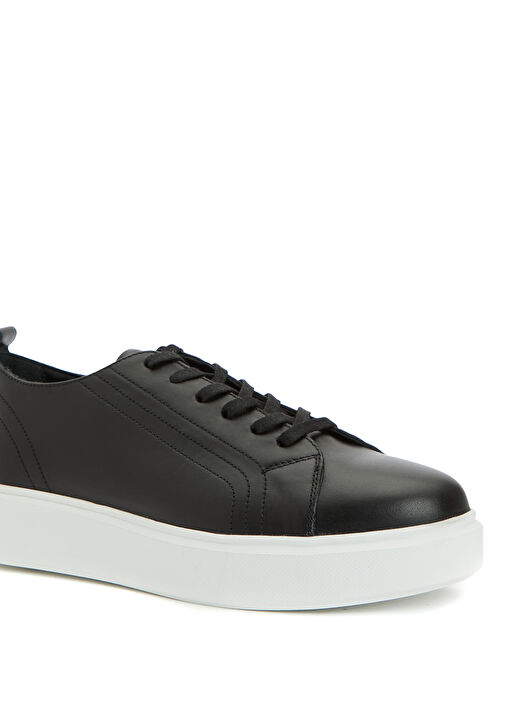 Siyah Kadın Deri Sneaker - Görsel 7