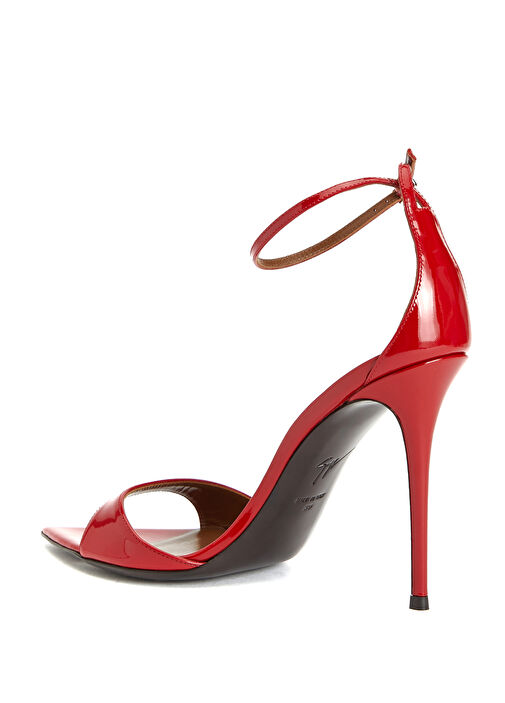 Intrigo Kırmızı Rugan Deri Topuklu Sandalet - Görsel 4