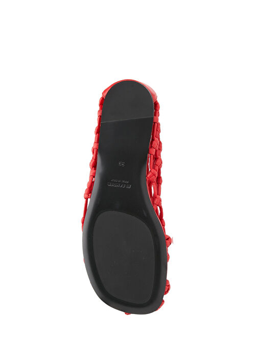 Jil Sander Kırmızı Jil Sander Deri Babet