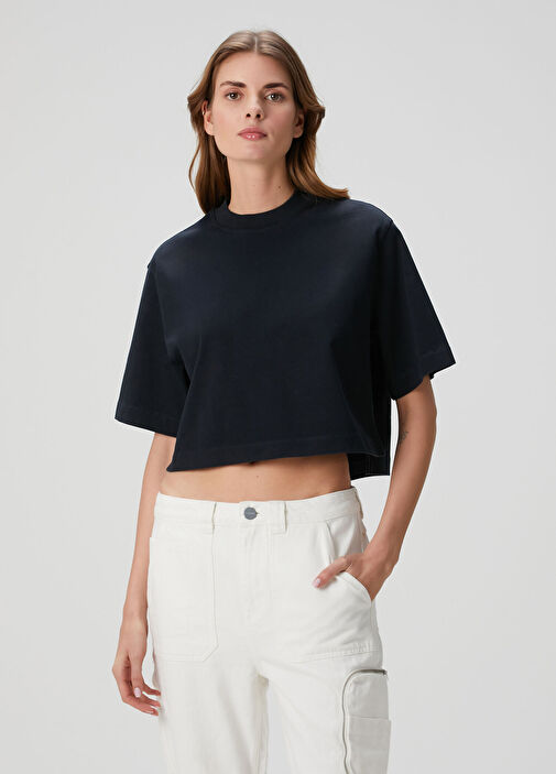 Lottie Lacivert Crop T-shirt