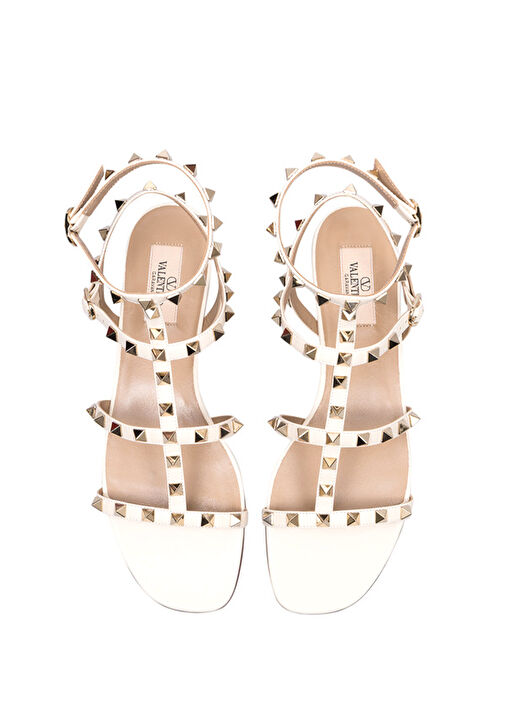 Rockstud Kahverengi Troklu Kadın Deri Sandalet - Görsel 5