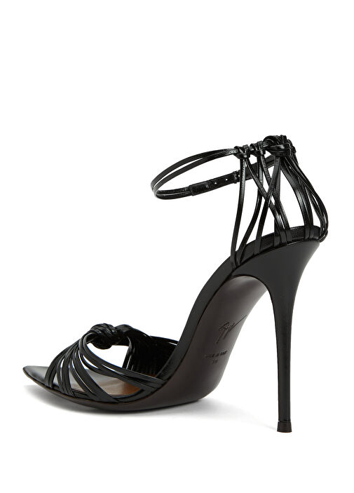 Siyah Kadın Deri Sandalet - Görsel 4