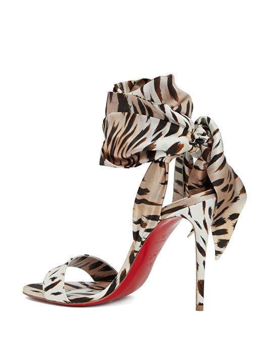 Leopar Kadın İpek Sandalet - Görsel 4