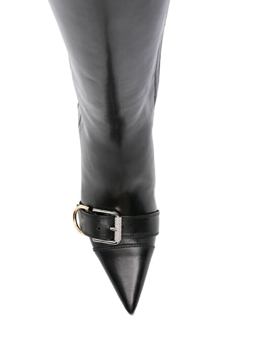 Voyou Siyah Kadın Deri Çizme - Görsel 6