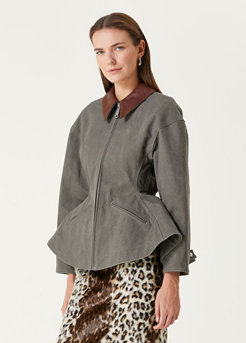 grey peplum