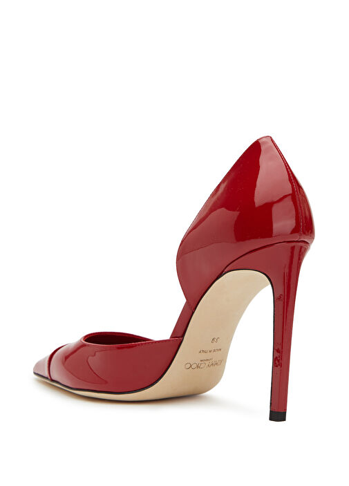 Brigitte Koyu Kırmızı Rugan Deri Stiletto - Görsel 4