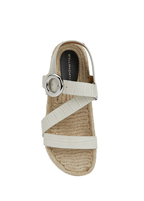 Gaia Cocco Beyaz Krokodil Dokulu Kadın Sandalet - Görsel 5