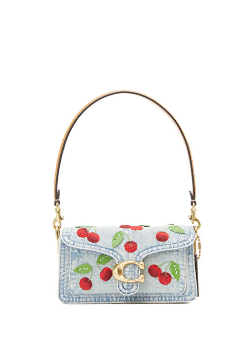 COACH バック Coach Mavi-Kirmizi Kadın Tabby Kiraz Nakışlı Kadın Denim Çanta