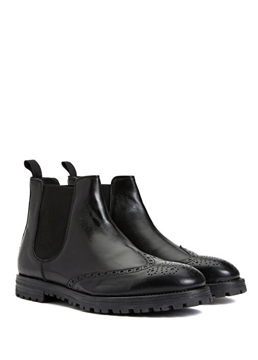 Siyah Erkek Deri Bot - Görsel 3
