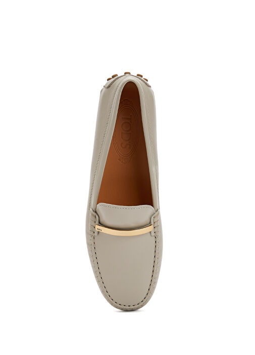 Ekru Kadın Deri Loafer - Görsel 5