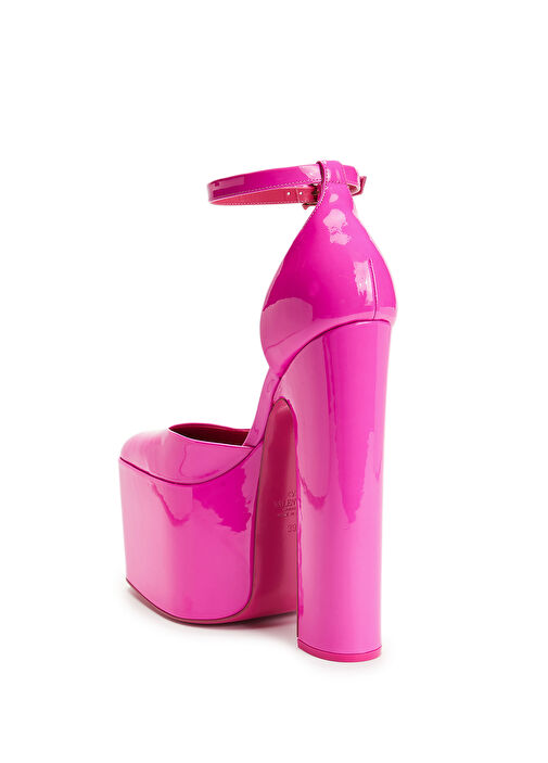 Pembe Deri Topuklu Ayakkabı - Görsel 5