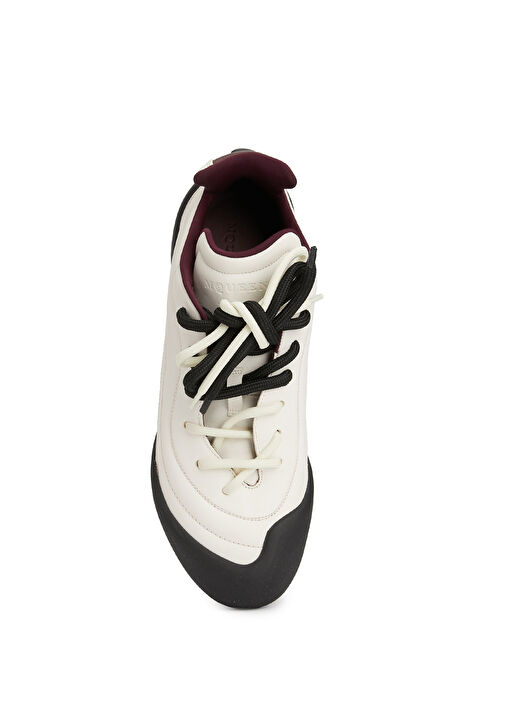 Beyaz Siyah Erkek Deri Sneaker - Görsel 5