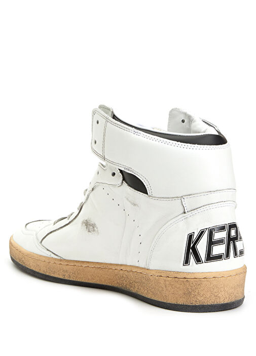 Sky-Star Beyaz Siyah Erkek Bilek Boy Deri Sneaker - Görsel 4