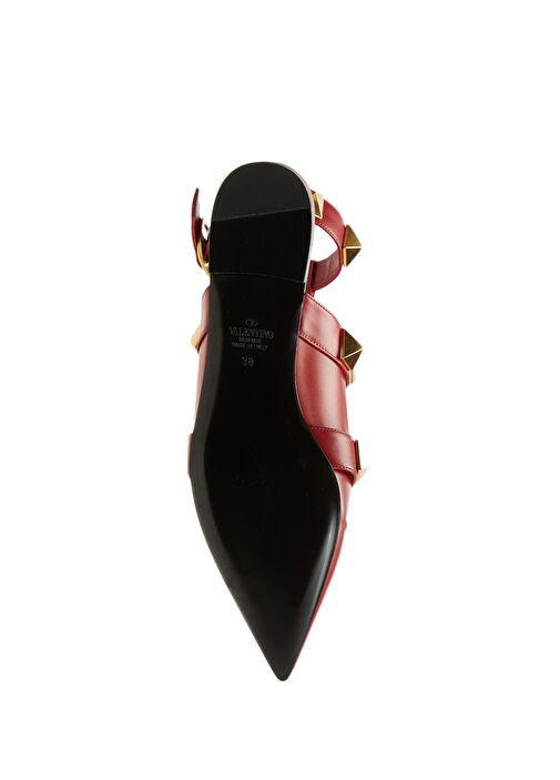 Kırmızı Troklu Kadın Deri Sandalet - Görsel 6