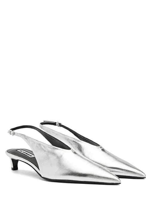 Silver Deri Topuklu Ayakkabı - Görsel 3