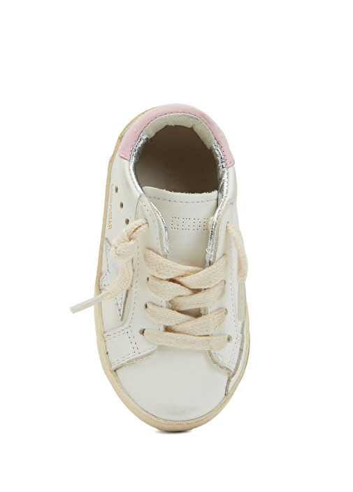Super Star Pembe Beyaz Kız Çocuk Deri Sneaker - Görsel 5
