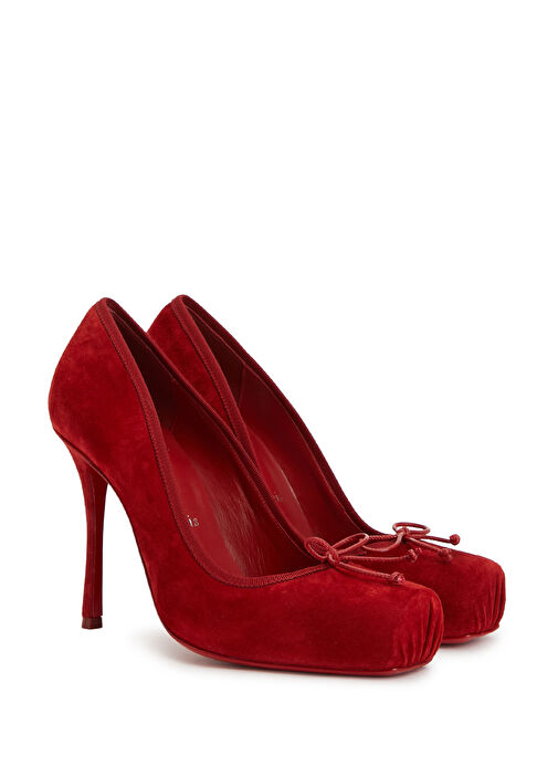 Cassia Nodo Kırmızı Süet Topuklu Ayakkabı - Görsel 3