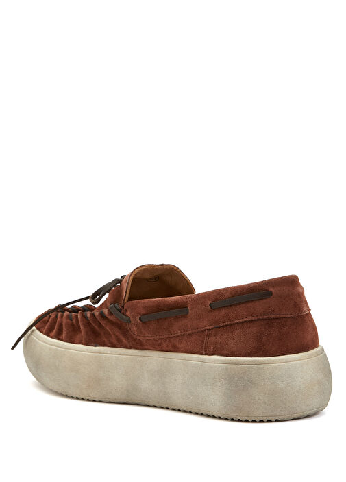 Bağcık Detaylı Erkek Deri Sneaker - Görsel 4