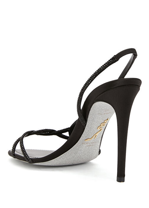 Braid Siyah Topuklu Sandalet - Görsel 4