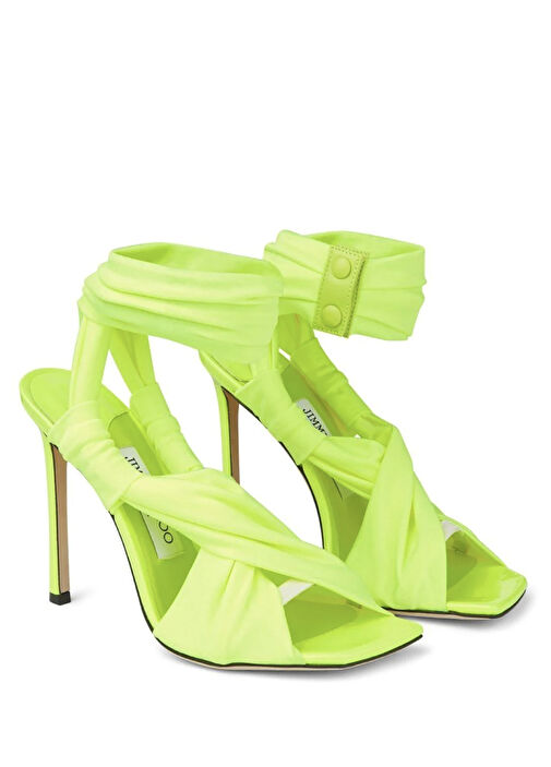 Neoma Neon Yeşil Kadın Jarse Sandalet - Görsel 3