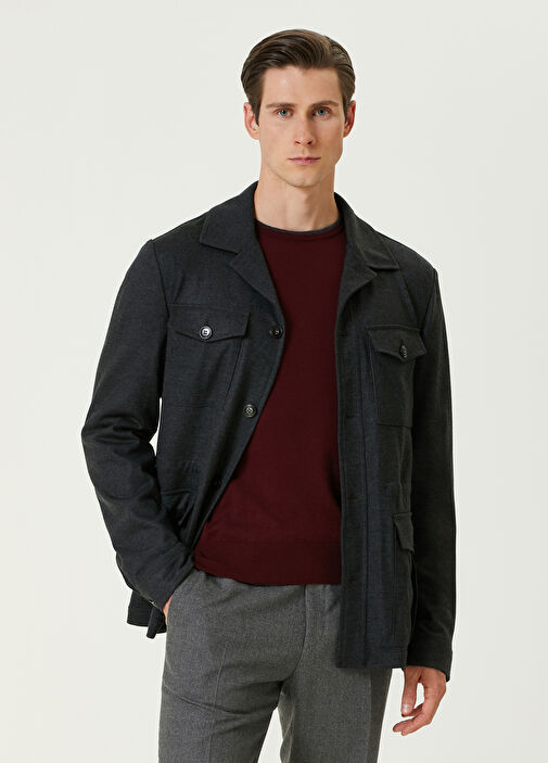 Dark grey wool jacket best sale