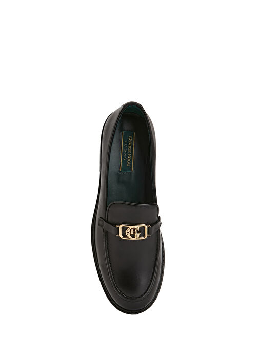 Siyah Tokalı Kadın Deri Loafer - Görsel 5