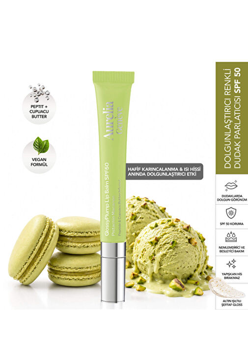Aurelia Genève - Glossy Plump Lip Balm SPF50 - Pistachio Macaron