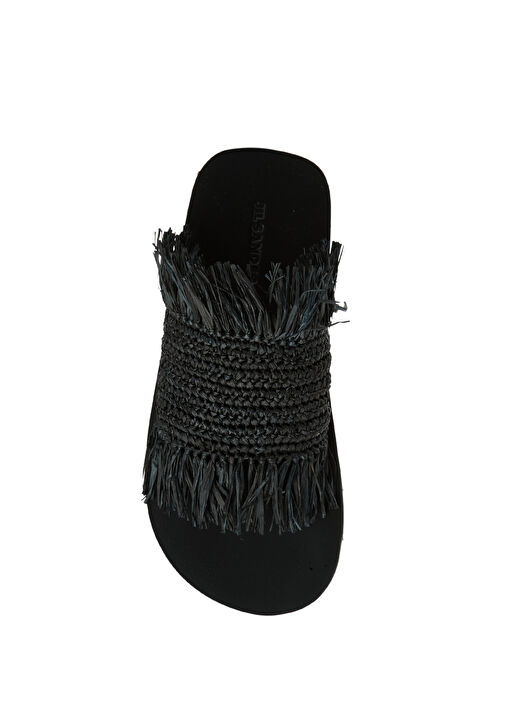 Siyah Kadın Rafya Terlik - Görsel 5