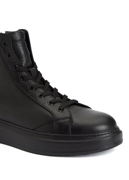 Siyah Erkek Deri Sneaker Bot - Görsel 7