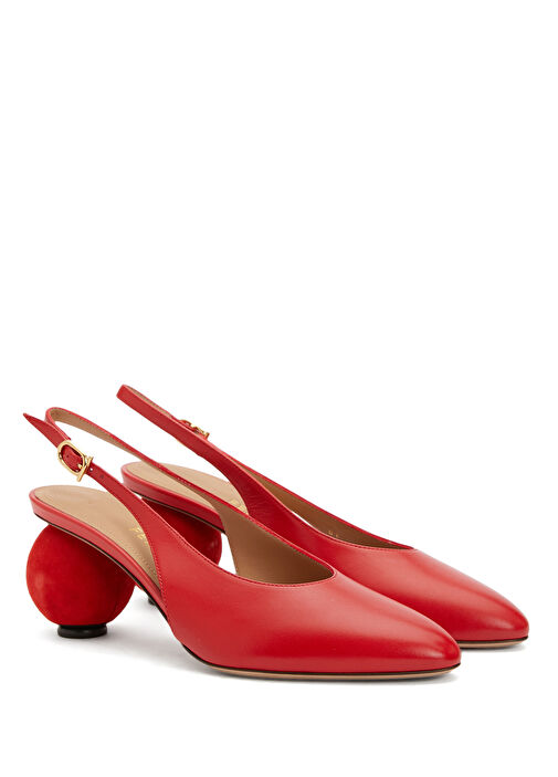 Tessie Kırmızı Deri Topuklu Ayakkabı - Görsel 3