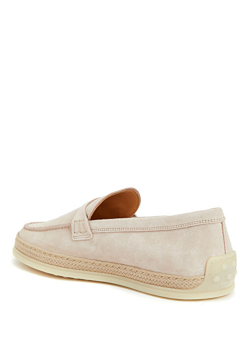 Pudra Logo Detaylı Kadın Süet Loafer - Görsel 4