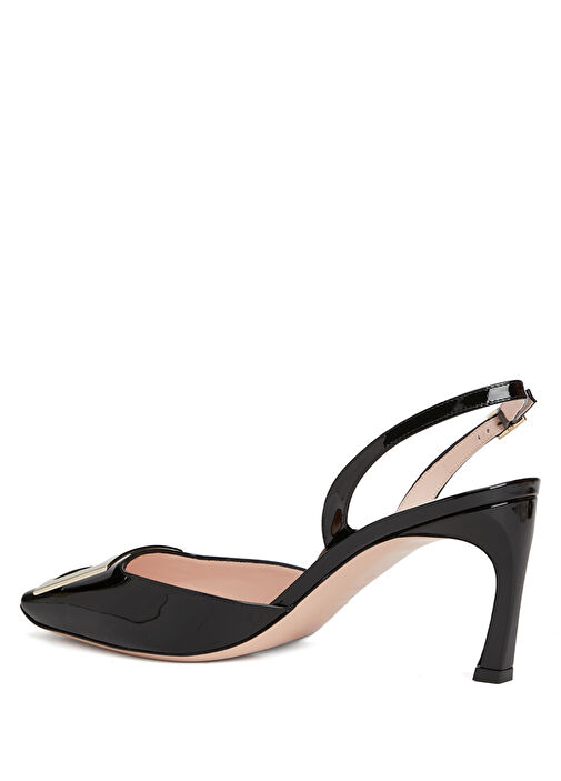 Trompette Siyah Deri Topuklu Ayakkabı - Görsel 4