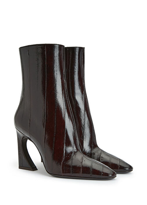 Koyu Kahverengi Kadın Deri Bot - Görsel 3