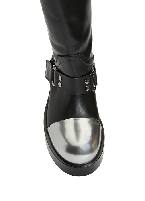 Dany Siyah Kadın Deri Çizme - Görsel 5