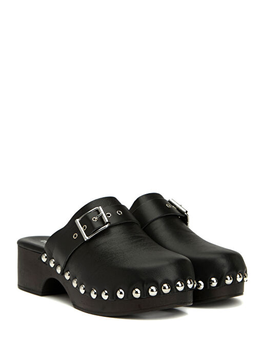 Siyah Kadın Deri Terlik - Görsel 3