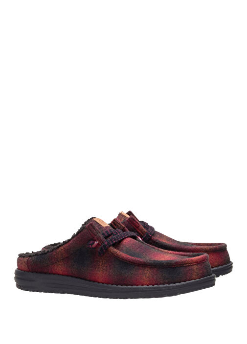 Wally Kırmızı Siyah Ekose Desenli Erkek Terlik - Görsel 3