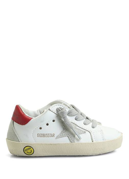 Super Star Kırmızı Beyaz Unisex Çocuk Deri Sneaker - Görsel 2