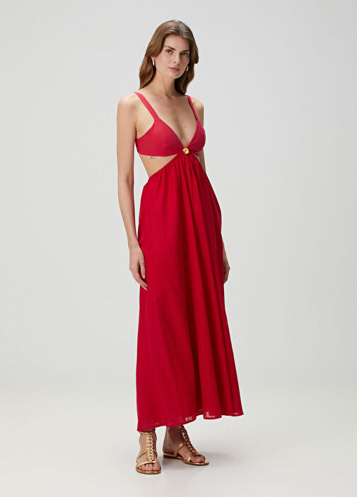 fringe beach dress This Is It Maxi Dress in Red