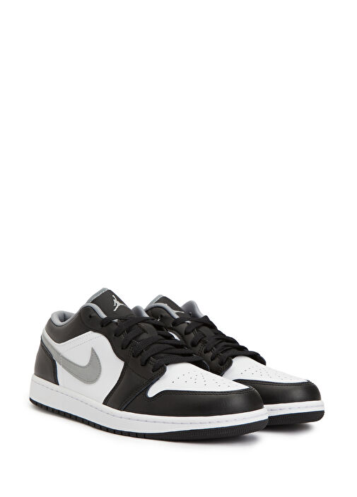 Air Jordan 1 Low Siyah Beyaz Erkek Deri Sneaker - Görsel 3