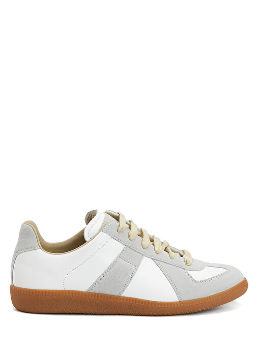 Replica Beyaz Gri Kadın Deri Sneaker - Görsel 2